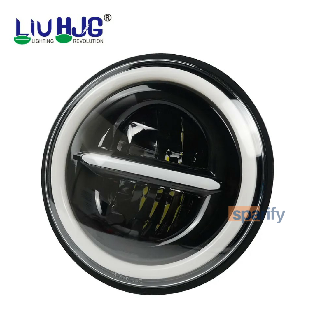 HJG Minus Headlight LED 7inch 12V-80V, 110W original HJG( WITH RING ) for royal enfield , mahindra thar , gypsy , harley davidson models ( 1 unit)