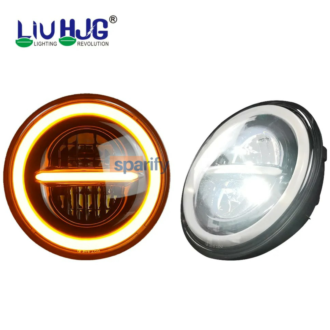 HJG Minus Headlight LED 7inch 12V-80V, 110W original HJG( WITH RING ) for royal enfield , mahindra thar , gypsy , harley davidson models ( 1 unit)