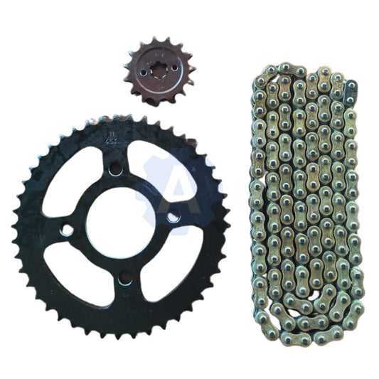 Rolon Chain Sprocket Kit for Bajaj Pulsar 150 AS/ 150 RS(4Hole|45T-15T-134L)