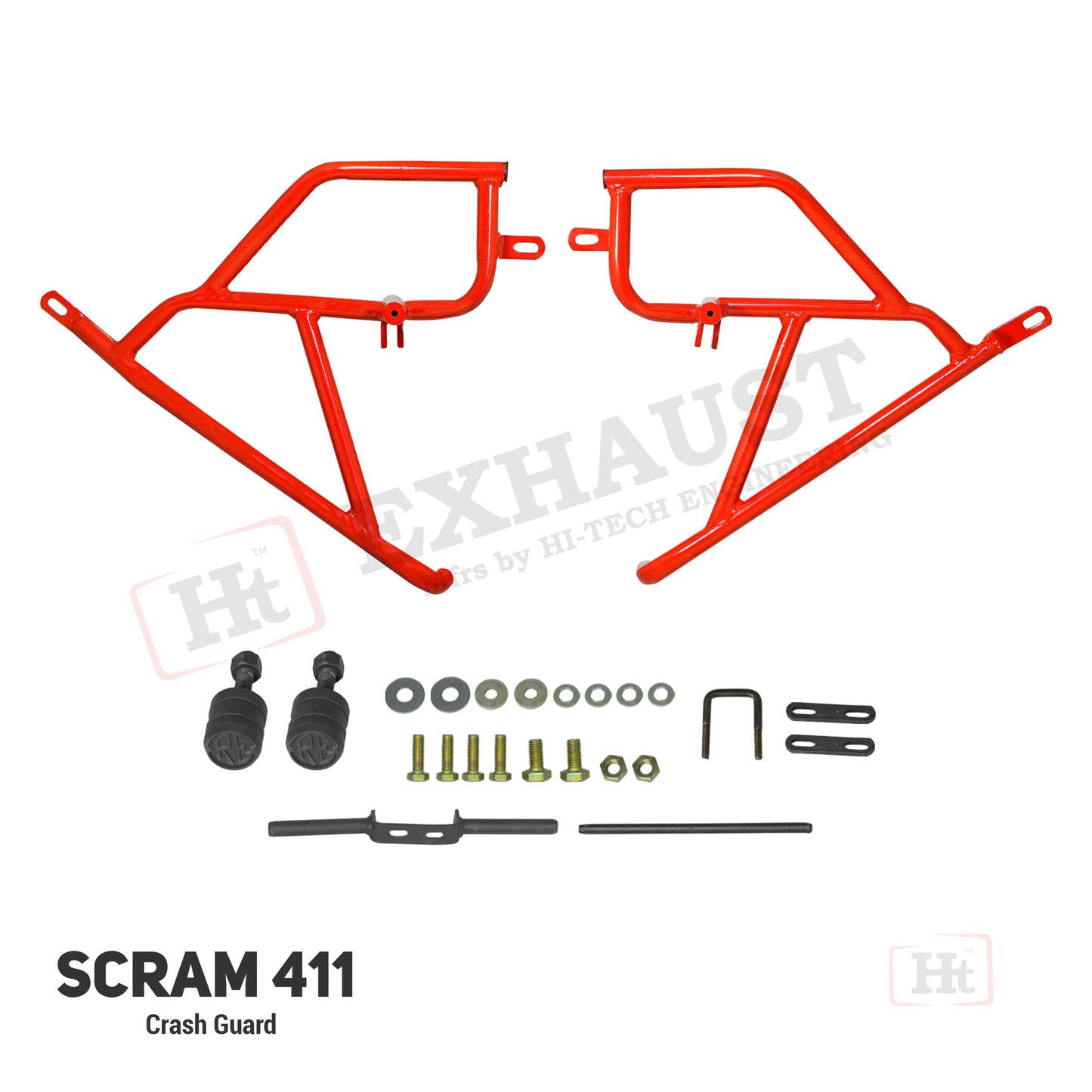 scram 411 Crash Guard with RE Metal Slider – suits all scram 411 variant – SB 598 – Ht exhaust