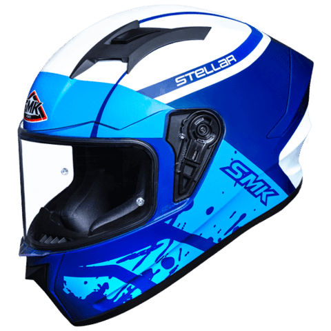 SMK HELMET - Stellar Squad White Blue Gloss (GL551) Helmet