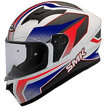 SMK Helmets Stellar Dynamo Pinlock Anti Fog Lens Fitted Single Clear Visor Full Face Helmet (White Blue Red,) - GL153