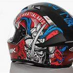 SMK Helmets – Stellar – Samurai – Matt black Red – Pinlock Anti Fog Lens Fitted Single Clear Visor Full Face Helmet – MA253