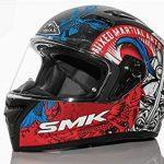 SMK Helmets – Stellar – Samurai – Matt black Red – Pinlock Anti Fog Lens Fitted Single Clear Visor Full Face Helmet – MA253