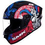 SMK Helmets – Stellar – Samurai – Matt black Red – Pinlock Anti Fog Lens Fitted Single Clear Visor Full Face Helmet – MA253