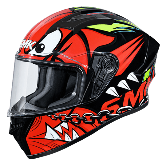 SMK Stellar Monster Black Red White Gloss (GL231) Helmet