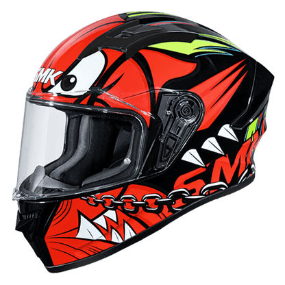 SMK Stellar Monster Black Red White Gloss (GL231) Helmet