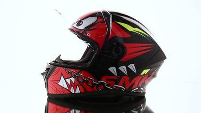 SMK Stellar Monster Black Red White Gloss (GL231) Helmet