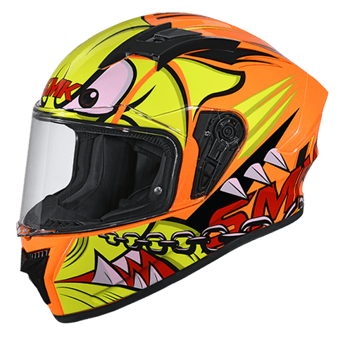 SMK Stellar Monster Orange Yellow Red Matt (MA743) Helmet