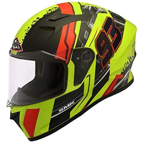 SMK Stellar Swank Clear Visor Matt Yellow Black and Red