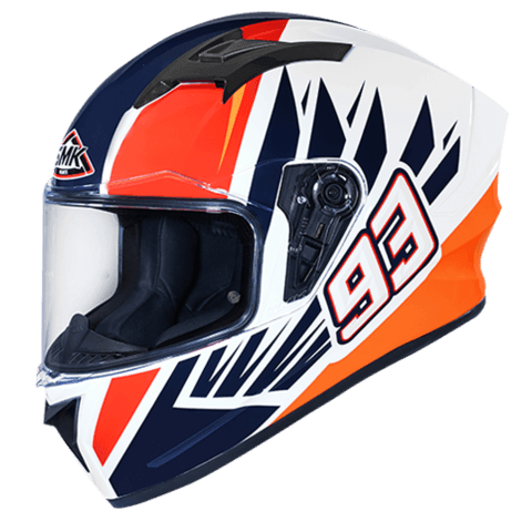 SMK Stellar Wings Gloss White Blue Red (GL153) Helmet