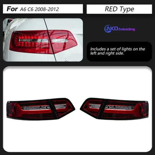 Taillights Styling Parts for Audi A6 C6 Tail Light 2008-2012 LED Rear Lamp LED DRL Assembly Upgrade