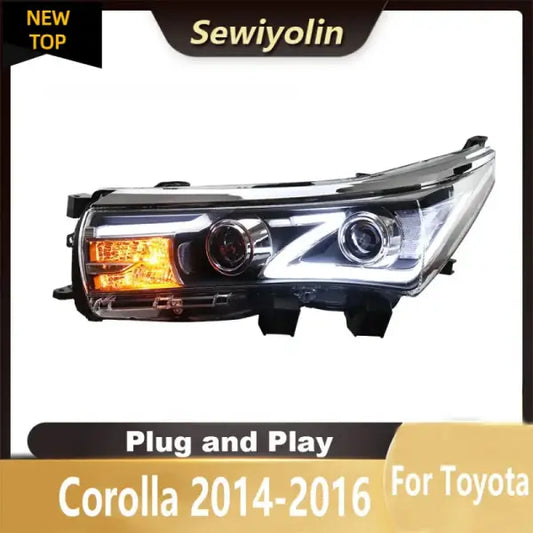 For Toyota Corolla 2014-2016 Car LED Headlight Auto Head Lamp Reverse Brake Fog Front Lights DRL Plug and Play IP67 2Pcs/Set