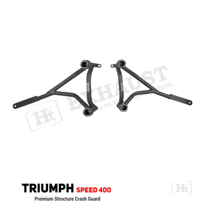 Triumph Speed 400 Crash Guard With 4 Metal Sliders (Black Matt) – SB 828 / HT EXHAUST