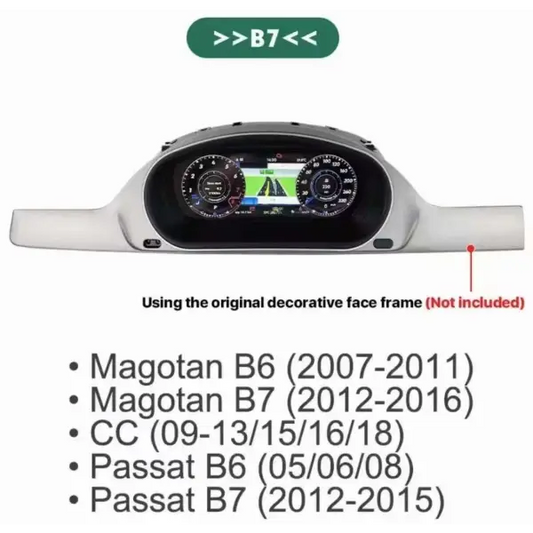 For Volkswagen Passat CC B6 B7 2009-2016 Latest Car LCD Digital Dashboard Panel Virtual Instrument Cluster Cock Speedometer