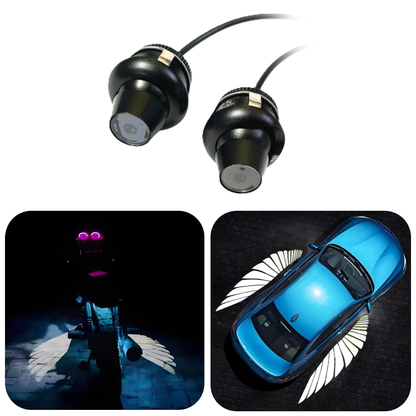 Angel Wings LED Projector Motorcycle Spotlight Lamp Universal for Bike and Cars