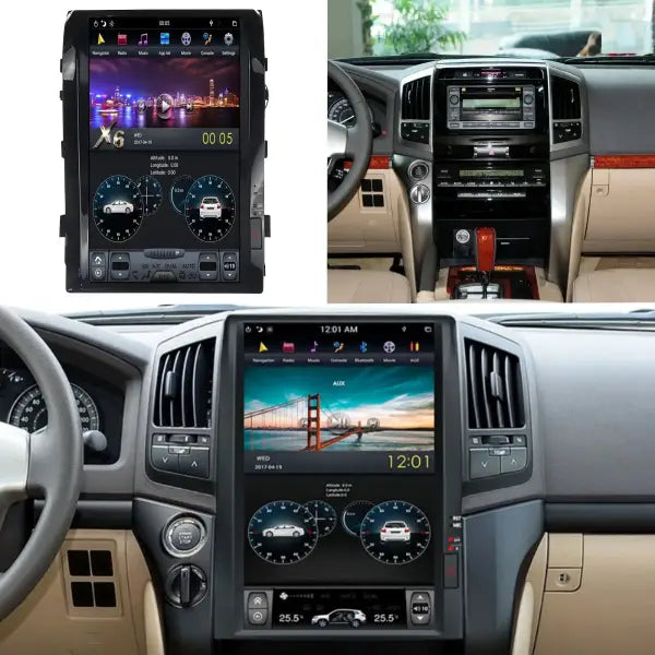 Wireless Carplay Tesla Style Android12 Car GPS Navigation for for TOYOTA LAND CRUISER LC200 2008-2015 Headunit Multimedia Player