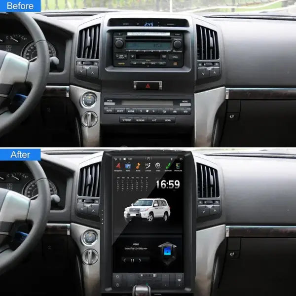 Wireless Carplay Tesla Style Android12 Car GPS Navigation for for TOYOTA LAND CRUISER LC200 2008-2015 Headunit Multimedia Player