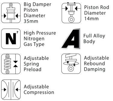 Yamaha Aerox Racing Boy shock absorber DB-4 series