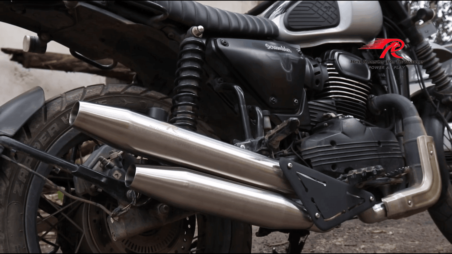 Yezdi Scrambler Celesta scram Red Rooster Performance Exhaust